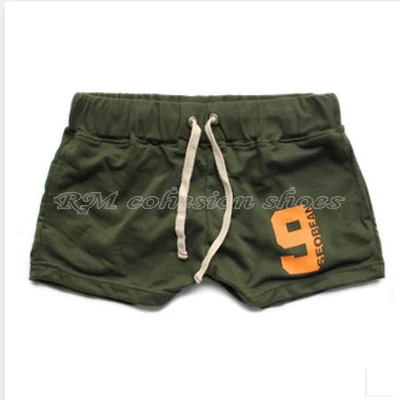 Хлопок Мужская спортивная форма шорты новинка Лето тренировки Бодибилдинг пляжные шорты Бермуды Masculina Pantalon Corto - Цвет: Army Green