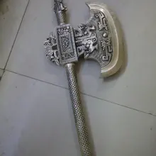 Азиатского Тибетский Самурай серебристый ШИРОКИЙ топор резной дракон