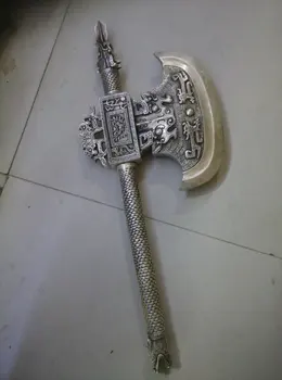 

Asiatic Tibetan samurai silver broad axe Carved Dragon,Free shipping