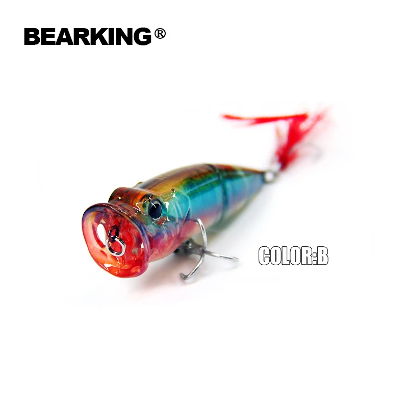 Bearking Hot Model Retail  fishing lures,hard bait assorted colors, popper 70mm 11g, Floating topwater baits