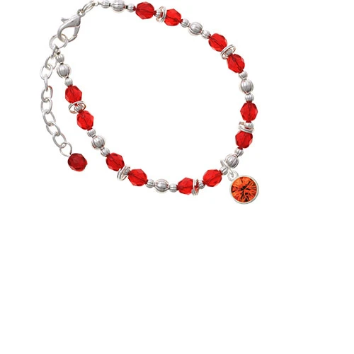 10mm Orange Crystal Drop Red Beaded Bracelet