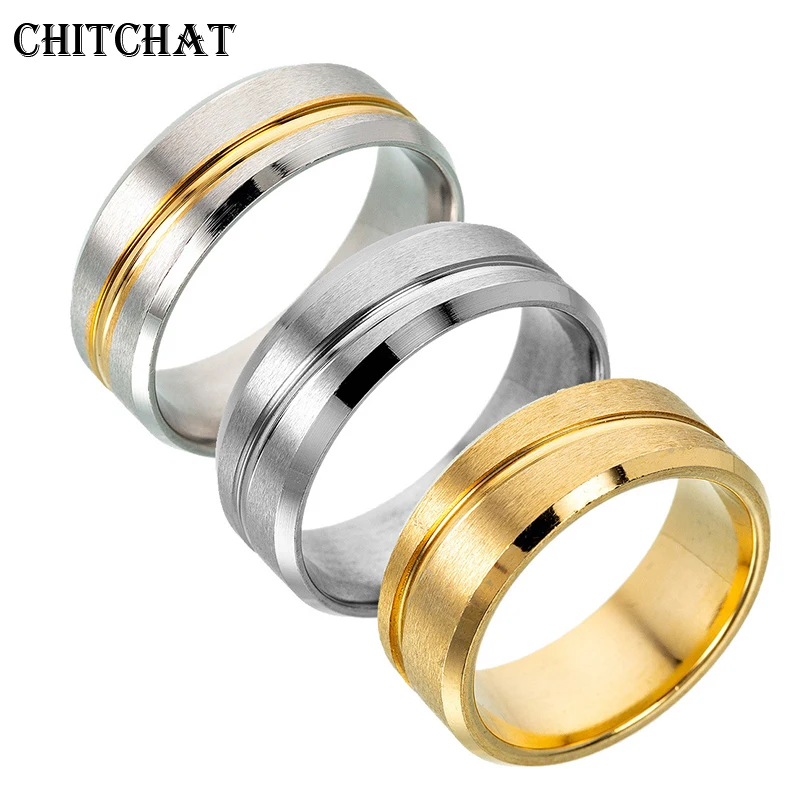8MM Matt Surface Wedding Rings For Women Men Simple Couple Titanium Steel Bridegroom Ring Drop Shipping Anneau Anillo