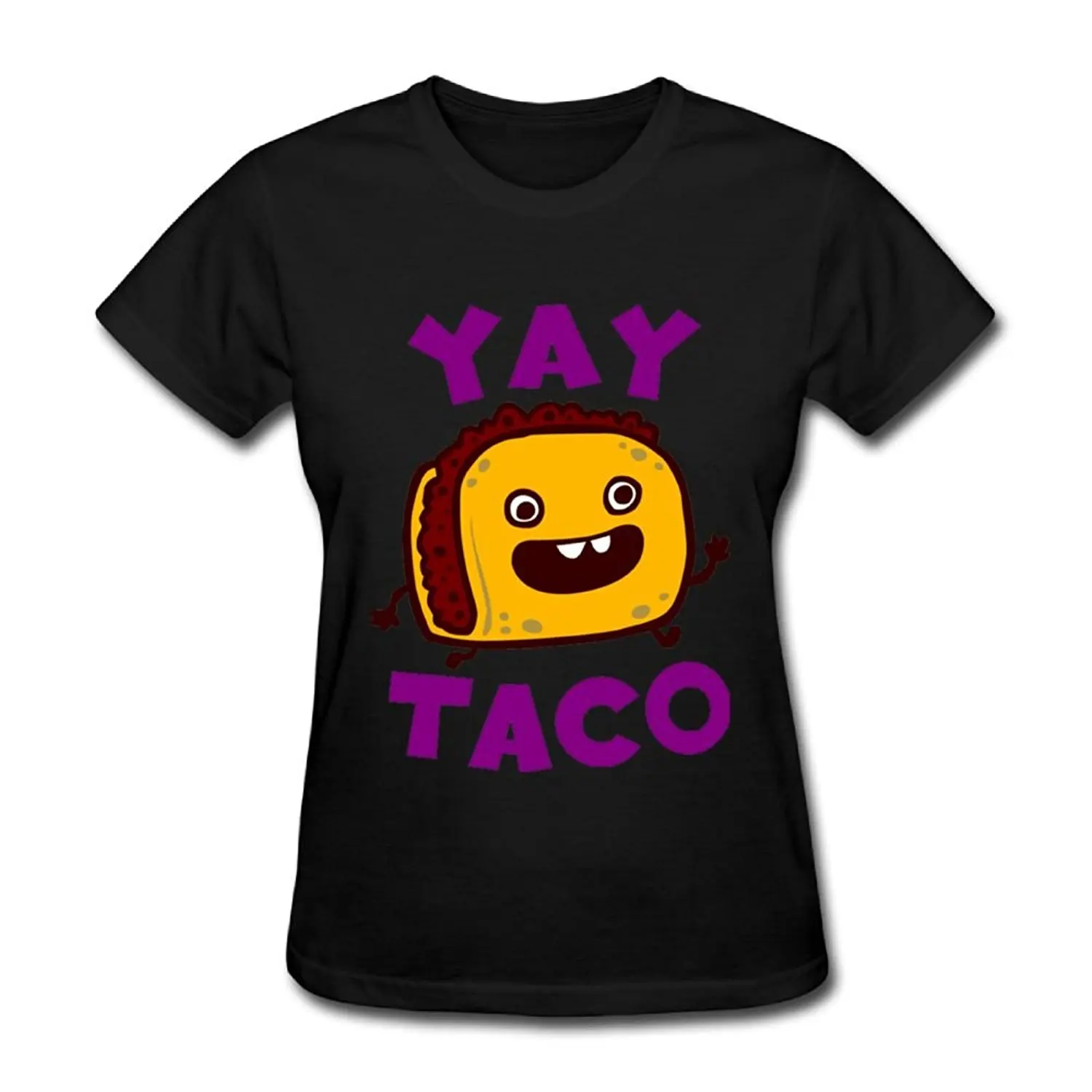 2018 Autumn Womens T Shirt Yay Taco Printed Tshirt Cotton Plus Size Tee Shirts Femme Brand Fashion Short Sleeve shirts | Женская одежда