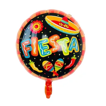 

5pcs Fiesta Carnival Foil Balloons 18inch Spanish Party Supplies Inflatable Helium Globos Birthday Party Decorations kids Balls