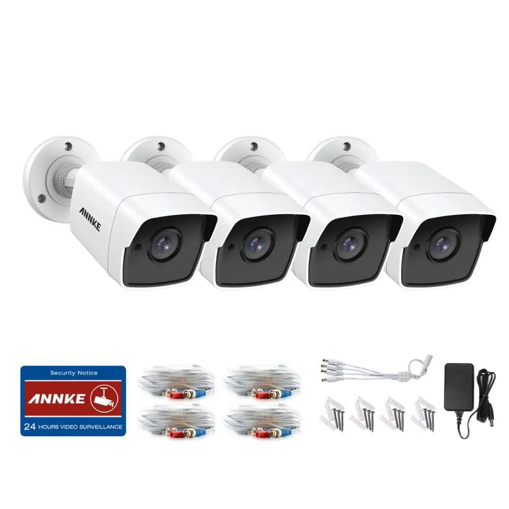 ANNKE 4X Ultra HD 5MP камера TVI CCTV уличная Всепогодная белая охранная система наблюдения EXIR ночное видение оповещение по электронной почте комплект