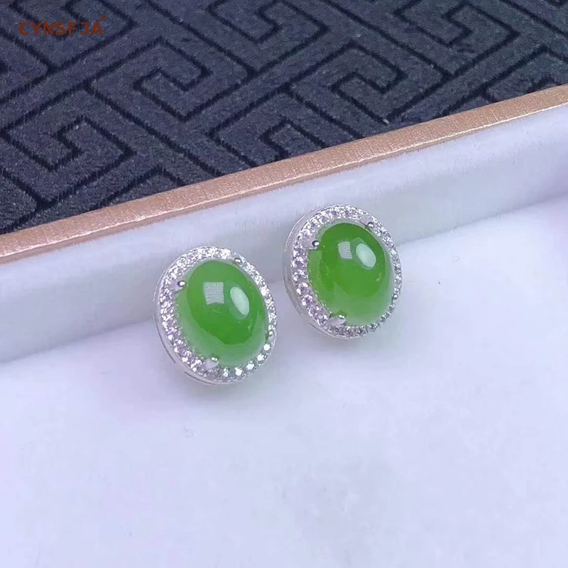 Сертифицированные подвескаиз натурального камня jade Jasper инкрустированные стерлингового серебра 925 пробы ручной работы счастливые серьги с нефритом зеленый высокое качество чудесные подарки