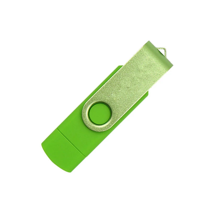 BRU 16GB32GB64GB OTG USB флэш-накопитель для телефона поворотный Android Pendrive USB3.0 Memory Stick OEM на заказ выгравировать печать логотипа - Цвет: Green Clip