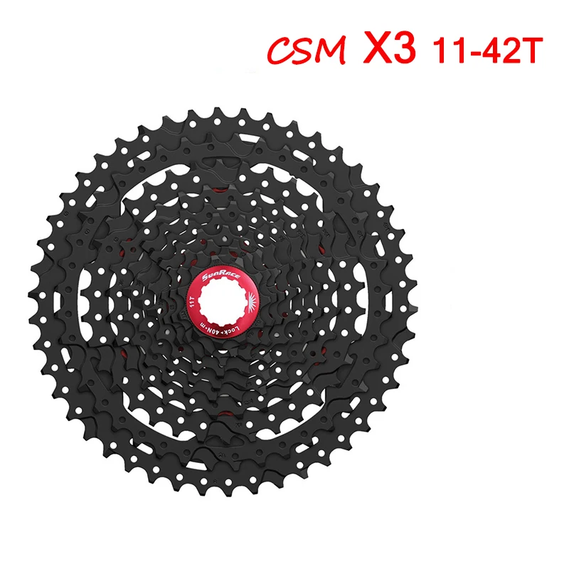 Sunracing 10 скоростей кассета CSMS3 CSMX3 11-40T11-42T 11-46T Маутейн велосипед кассета MTB велосипед свободного хода fit Shimano SRAM маховик - Цвет: 10S-X3-Black-11-42T