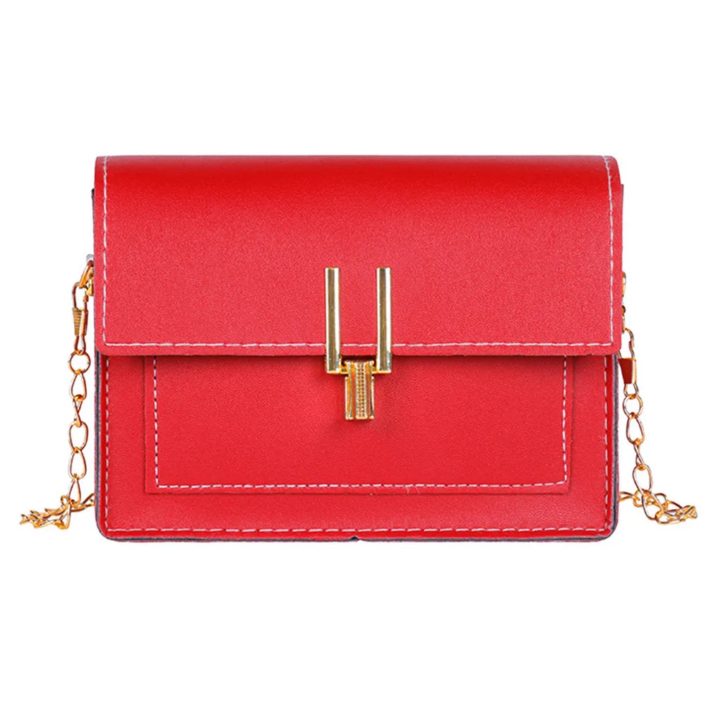 

MAIOUMY Fashion Women Hasp Solid Color Chain Phone Shoulder Messenger Bag Beach Bag 2019 New Design Shoulder women's bag June 7