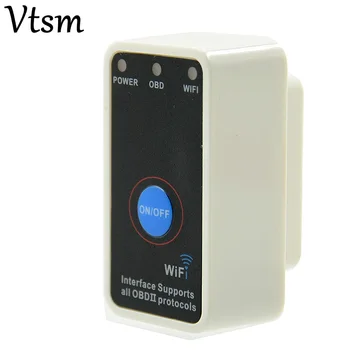 

Super White ELM327 Power Switch WIFI V1.5 with 25K80 Works Multi-Brand Cars Supports for iOS/Android/PC ELM 327 Wi-Fi OBD Tool