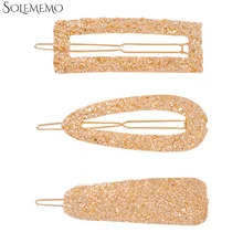 Solememo 3 шт./компл. ZA Золотой Винтаж Заколки для волос для Для женщин сумки PU кожаный заявление заколки аксессуары ювелирные изделия оптом F0744