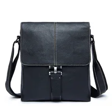 Factory direct business casual men's first layer leather shoulder Messenger bags retro flip soft leather men bag