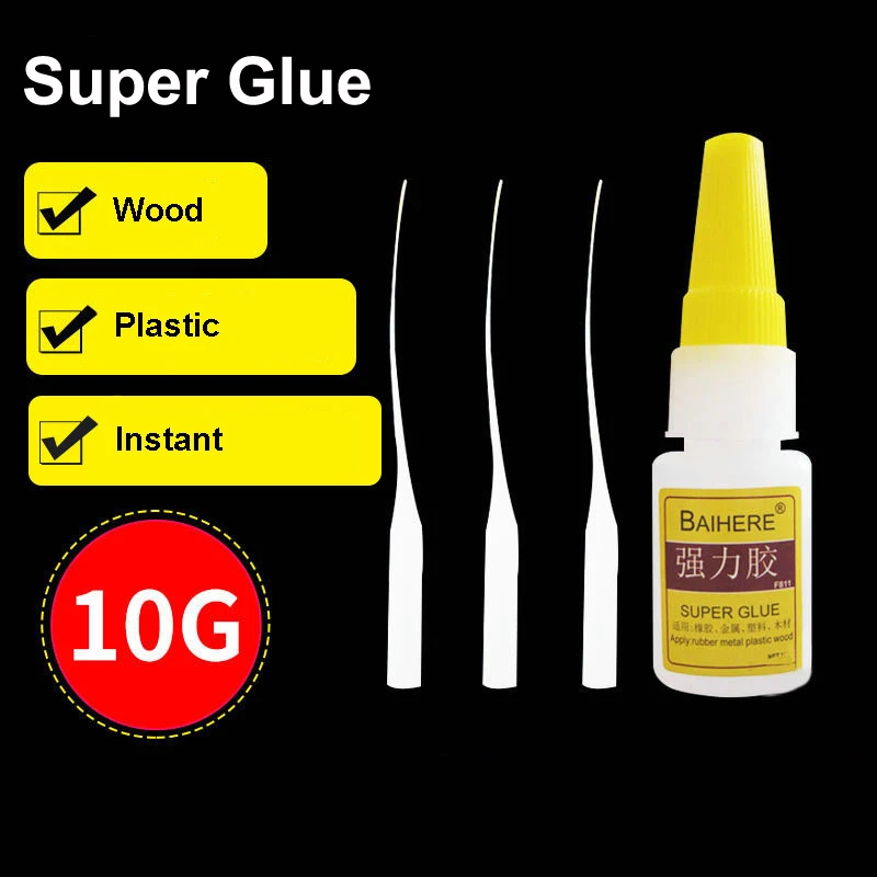 

Instant Strong Super Glue 502 Liquid Cyanoacrylate Industrial Wood Rubber Metal Touch Screen Fabric Adhesive Stationery Store UV