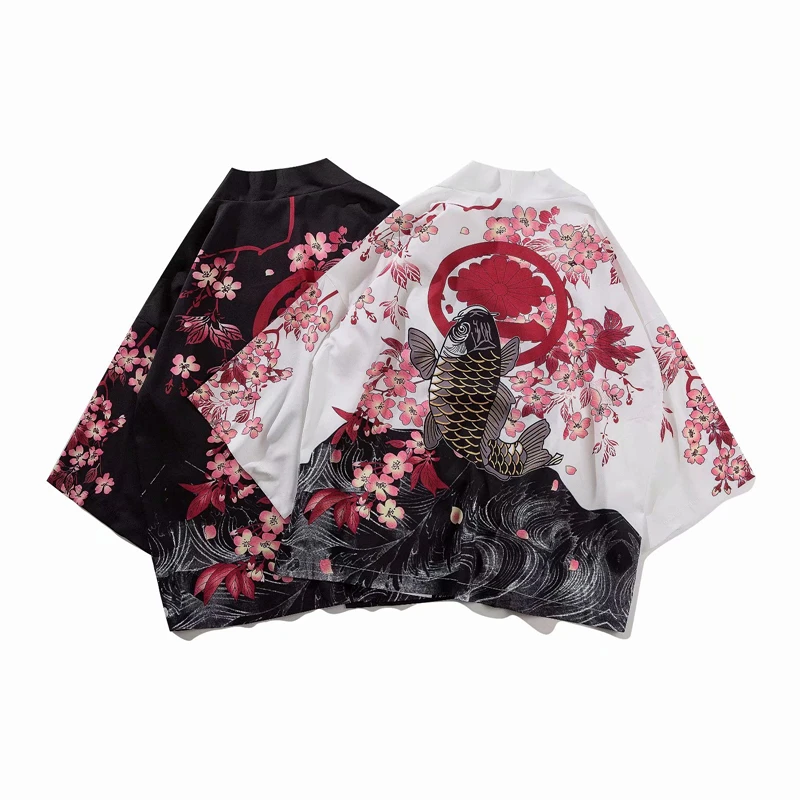 Achat Kimono d été homme chemise japonaise koi Kimono Cardigan vestes