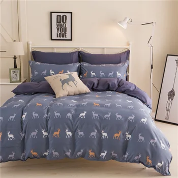 

JU Home Textiles 100%Cotton Simple Bohemian Style 3/4pcs Bedding Sets Bed Linen Include Duvet Cover Bed Sheet Pillowcase