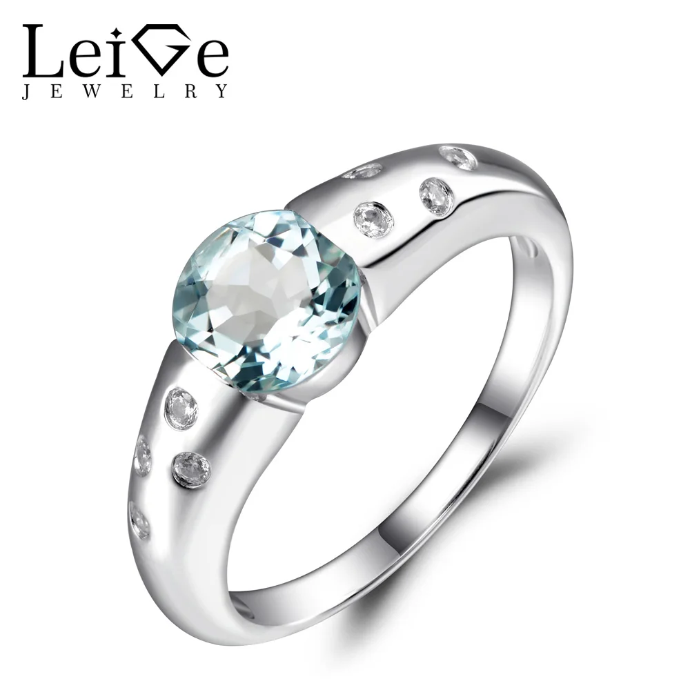 Женское кольцо из серебра 925 пробы с аквамарином | Украшения и аксессуары