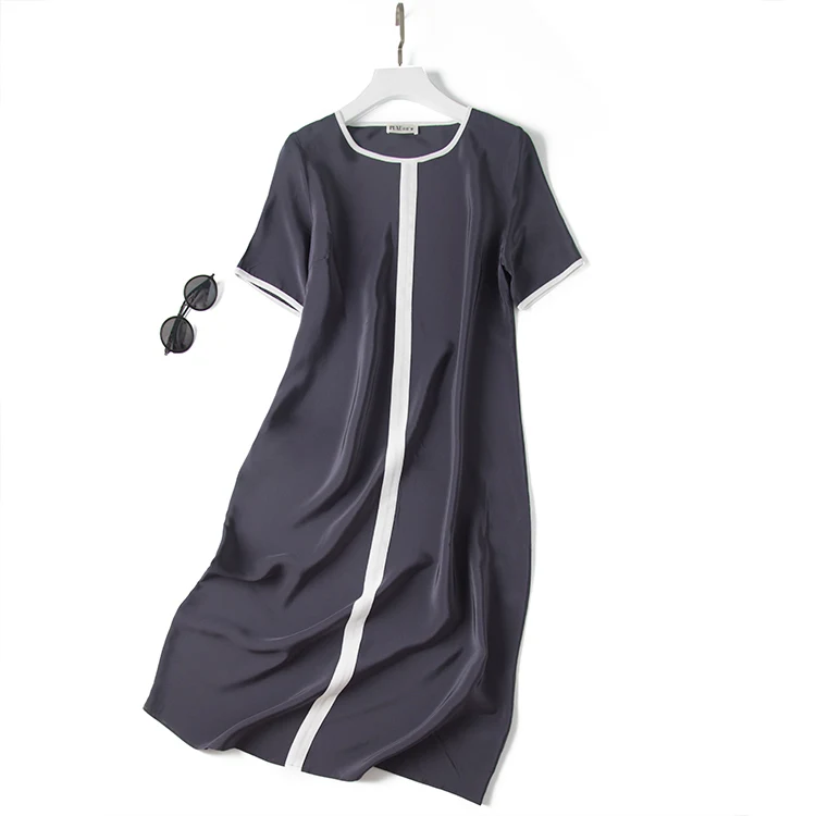 new 19 momme silk dress trimmed stitching