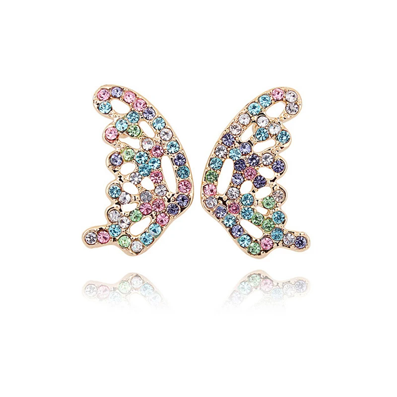 Earrings For Kids Girls Multicolored Butterfly Jewelry Lady Stud
