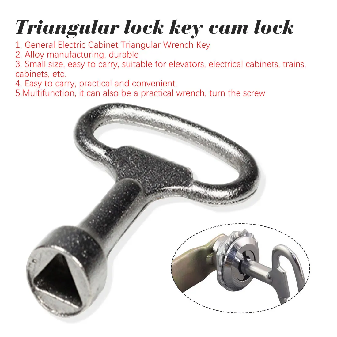

Electrical Cupboard Box Elevator Cabinet Switch Universal Key Wrench Triangle Square Socket Key Train Panel Lock Key