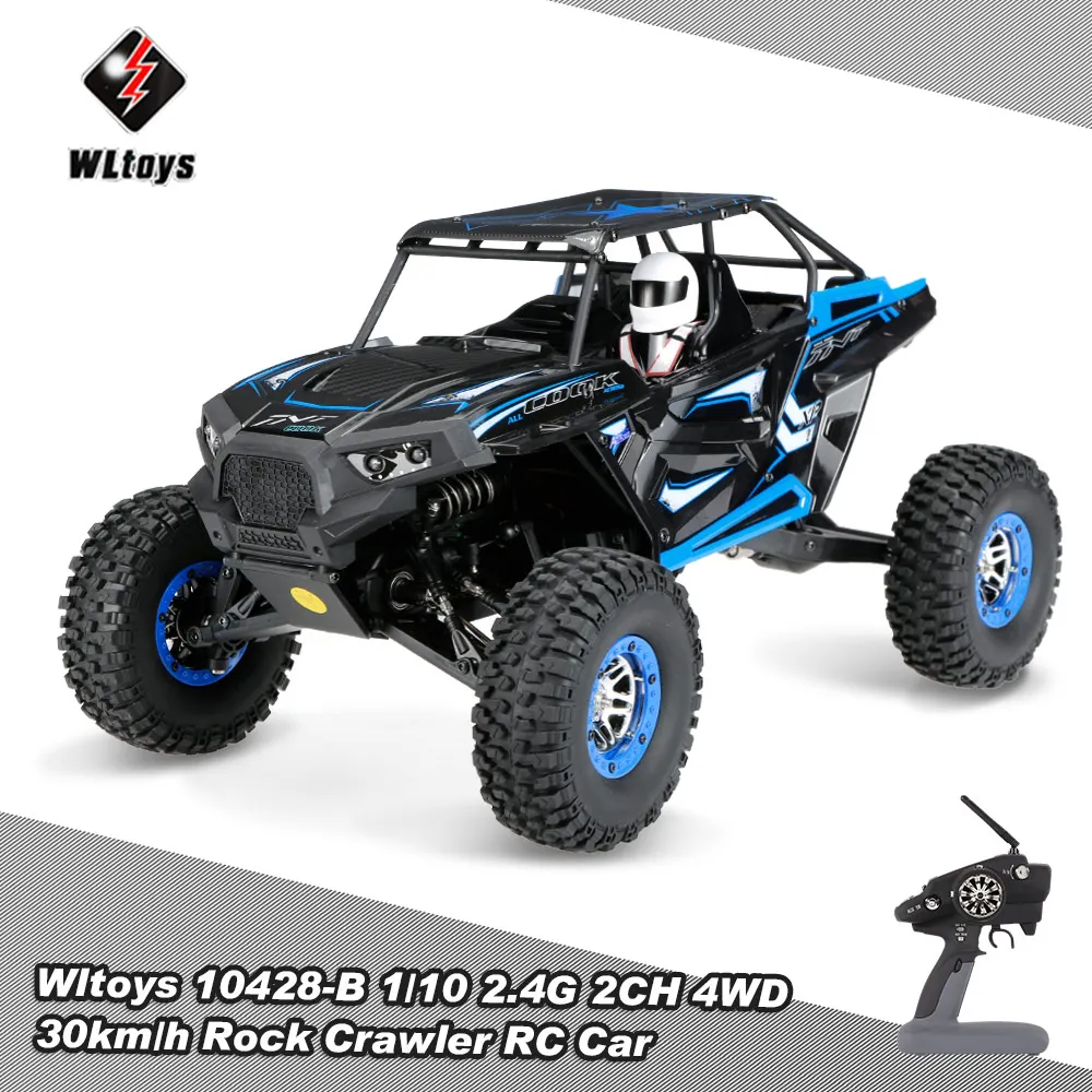 Wltoys 10428-B 1:10 RC Автомобиль 2,4G 2CH 4WD 30 км/ч Электрический матовый внедорожный Рок Гусеничный светодиодный свет RTR радиоуправляемая антигравитационная машина