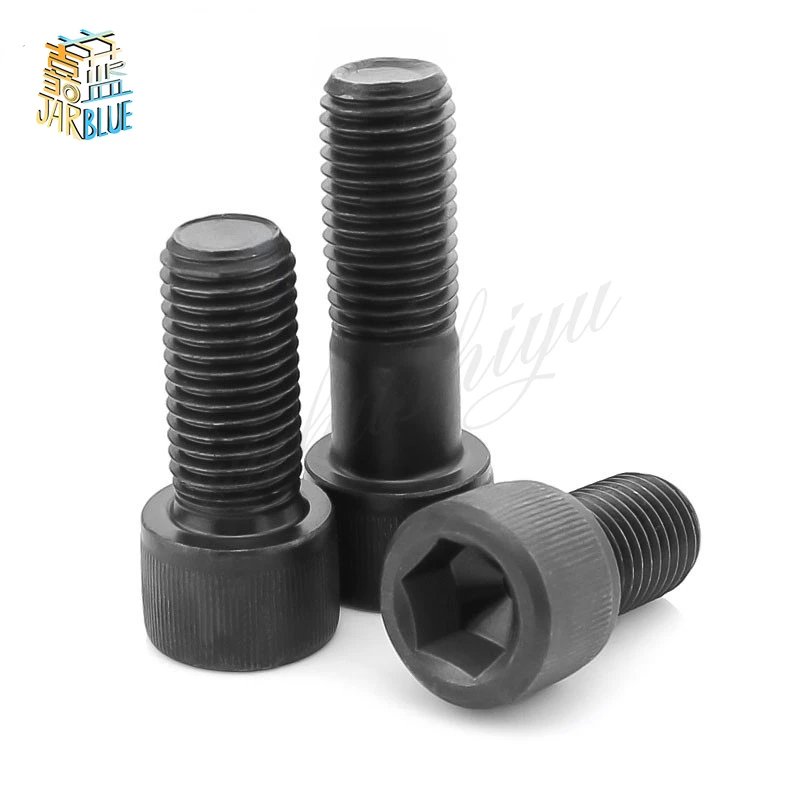 50Pc M3 12.9 Grade Alloy Steel Allen Hex Socket Cap Head Black Screw Bolt Furniture Fastener M3