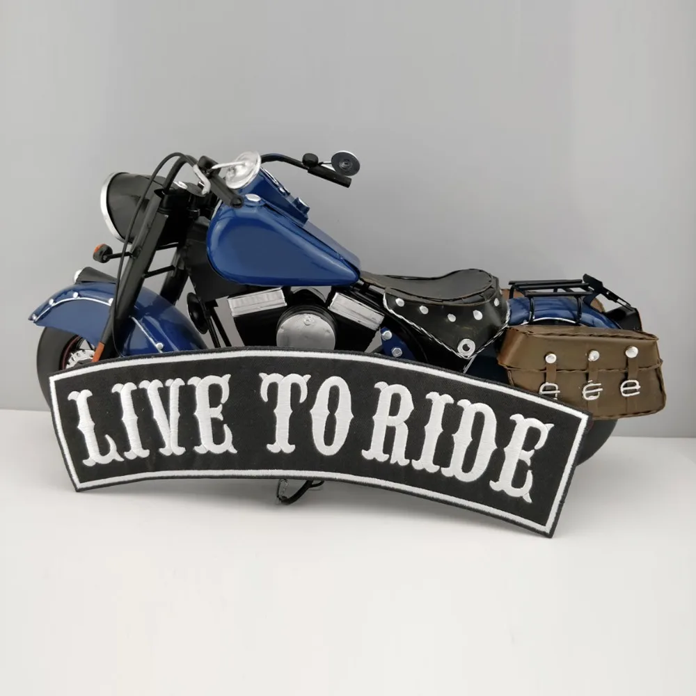 LIVE TO RIDE rider patch embroidery iron on patches custom applique for jacket funk cool stickers free shipping (3)