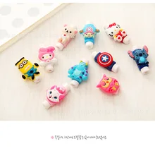 10pcs cartoon figure USB Data Cable Line Protector Anti Breaking Protective Sleeve For Charging Cable Earphone Line free ship