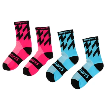 

Set of 2 Pairs Unisex Cycling Socks Road Mountain Bike Breathable Elastic Non-slip Ankle Socks Fluorescence