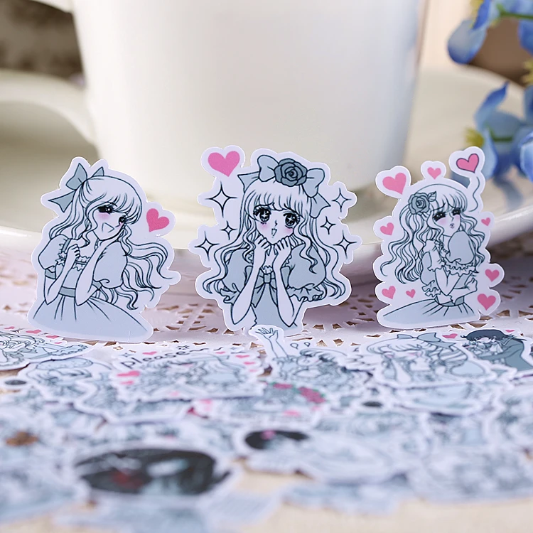 

40pcs Creative cute self-made elegant girl stickers scrapbooking stickers /decorative sticker /DIY craft photo albums