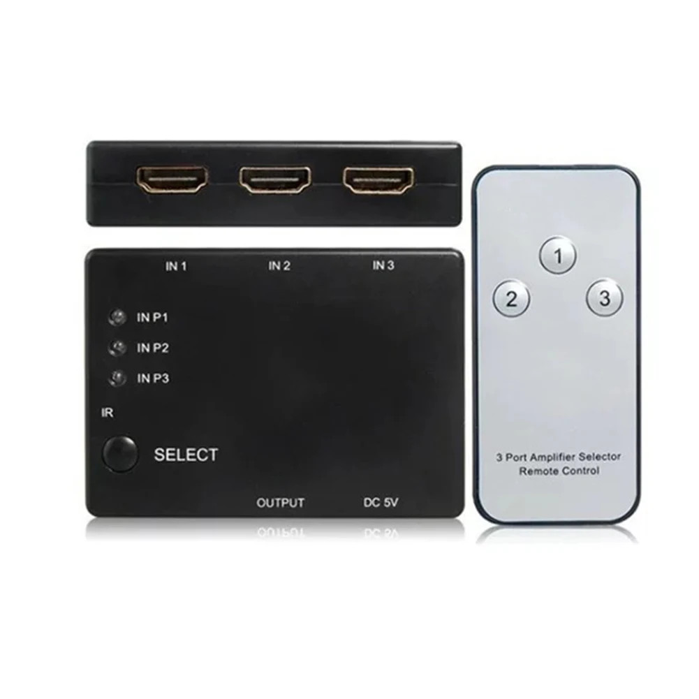 Новый 3 порта 1080p HDMI переключатель видео сплиттер с ИК пультом дистанционного