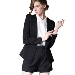 Стильный Повседневное спереди открыть с длинным рукавом Solid Slim Fit Для женщин блейзер пальто куртки