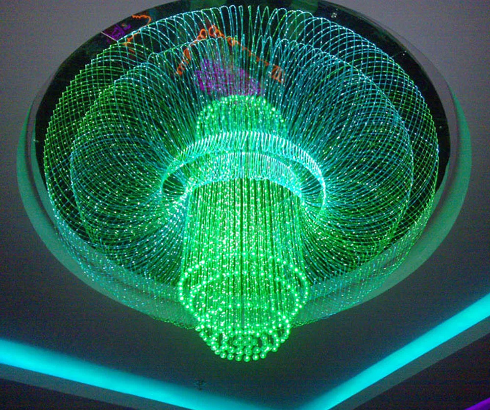 Новое современное кристаллическое волокно-оптический светильник люстра подвесной светильник ing подвесные потолочные лампы с светодиодный светильник источник украшения для гостиниц