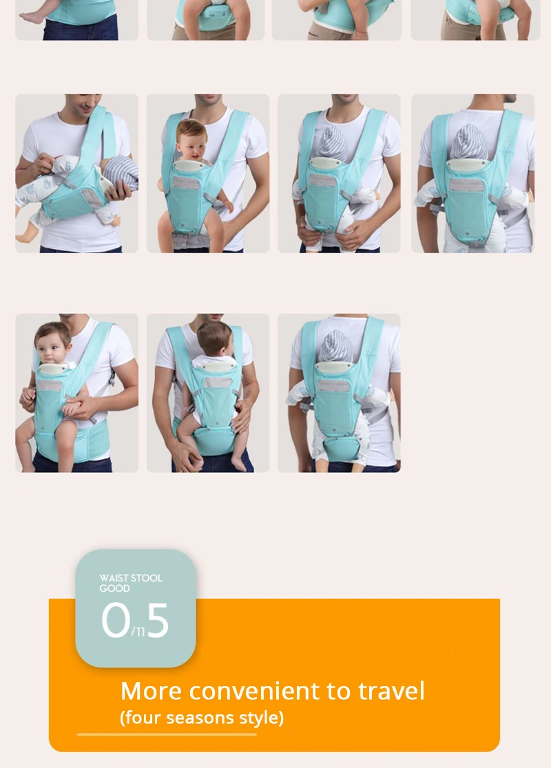 Portador de Bebê Sling para Recém-nascidos Canguru para o Bebê 3 em 1 Janela Honeylulu Quatro Estações Respirável Alcofa Ergoryukzak Hipsit 7 Portador de Bebê Respirável Sling Para Recém-nascidos