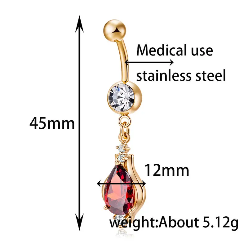 Пикантные Подвеска для пупка золотые, серебряные кольца живота пирсинг Циркон Цветочные Украшения для тела Пирсинг пупка Кольца падения