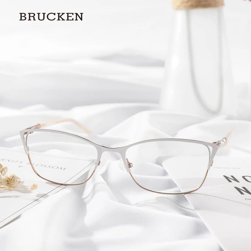 Metal Eyegles Frame Women Optical Gles White Color Cat Eye Metal Eyegles Frame Women Optical Gles White Color Cat Eye Twm7554c4 In Eyewear Frames From Arel Accessories On