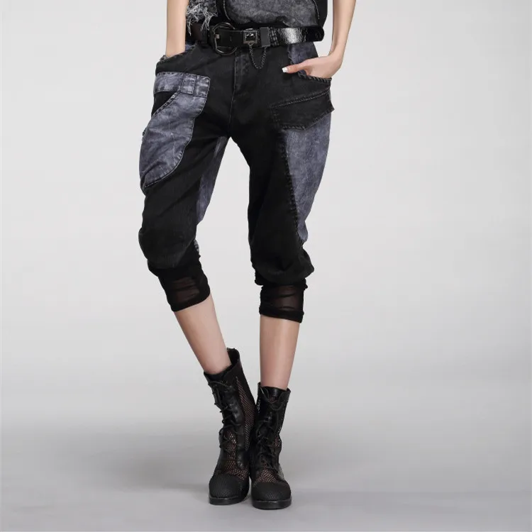 ASYMSAY 2017 новые модные женские черные свободные брюки для женщин AC8001|black denim|fashion