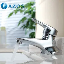 AZOS Bathroom Basin Tap 2 Holes Brass Chrome Polish Bathroom Accessories Hot Cold Water Mixer Toilet Sink Faucet MPEK005