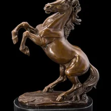 Домашний декор для гостиной искусство-нравственный успех-37 см бегущая лошадь искусство Бронзовая лошадь украшение латунная декоративная