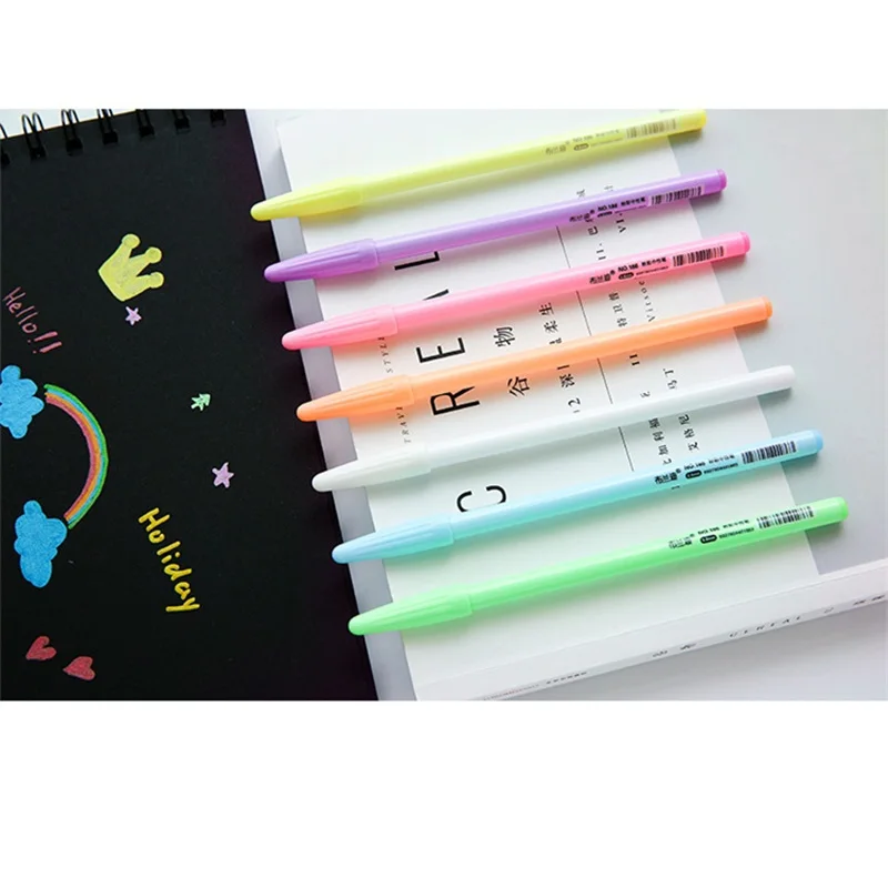 

42 pcs/Lot Macaron color gloss powder neutral pen 0.8mm roller ball pens srapbooking tool Cute Stationery School supplies FB023