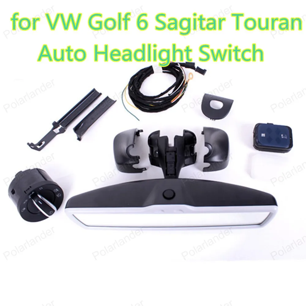 

PolarlanderAuto headlight switch+Rain Light Wiper Sensor+Anti Dimming Rear View Mirror For VW Passat B7 Tiguan Jetta MK5 Golf 6
