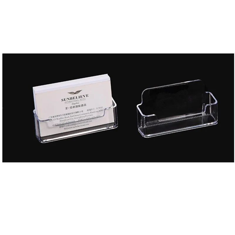1Pcs Clear 1 шт. прозрачная настольная полка коробка для хранения дисплей стенд акриловый пластик прозрачный Настольный бизнес держатель для карт 10*5*5,7 см - Цвет: 1Pcs Clear