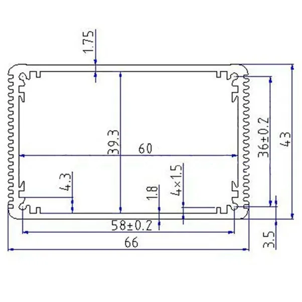 Алюминий корпус 43 мм (1,69 ") (H) X66mm (2,59") (Ш) X100mm (3,93 ") (L) DIY