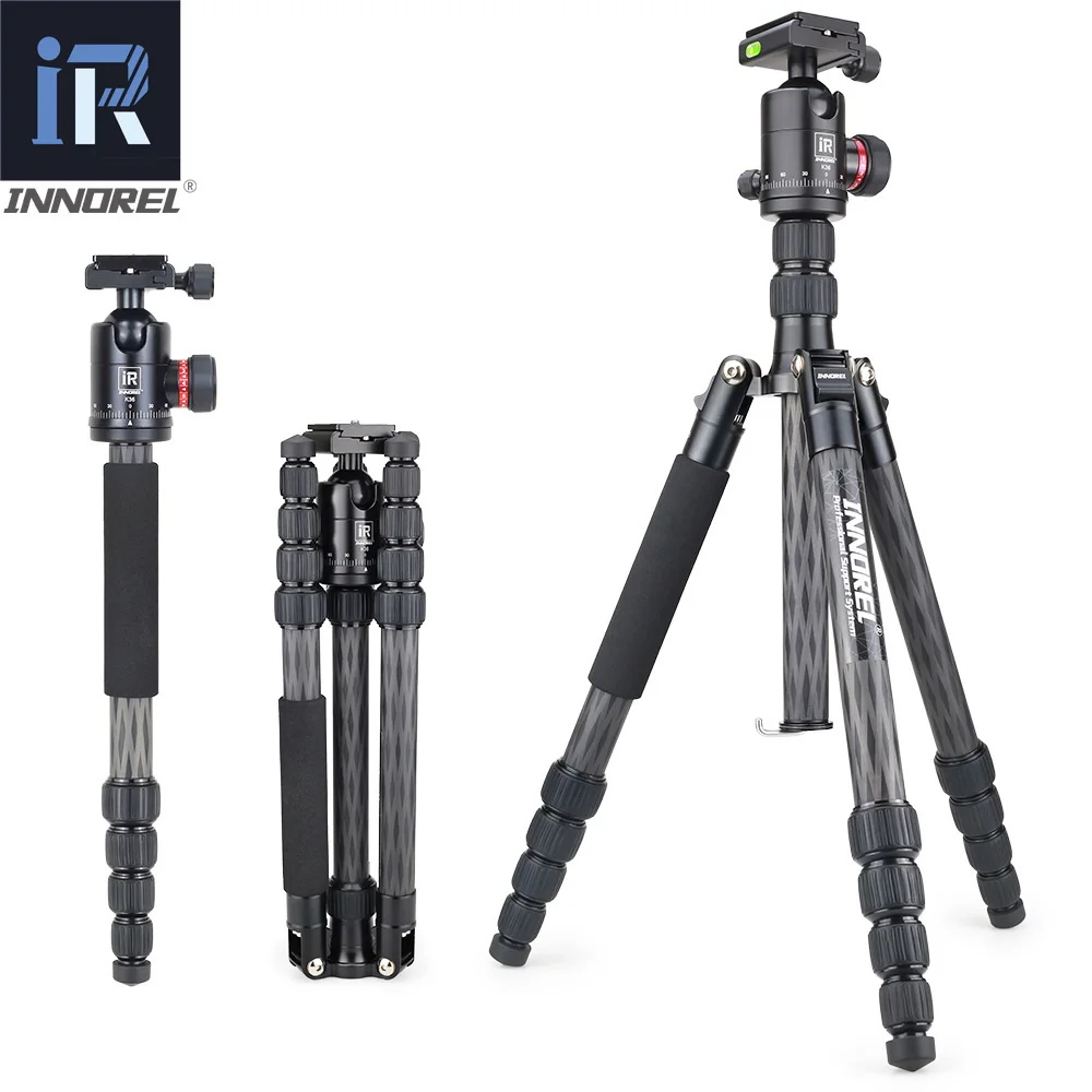 

INNOREL RT55C Professional Carbon Fiber Tripod Travel Compact Camera Tripod Video Monopod with Ball Head & Quick Release Plate