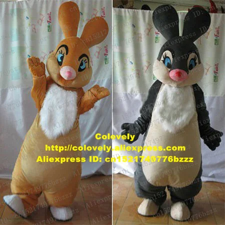 Живой коричневый кролик заяц Lepus Jackrabbit костюм-талисман с длинными коричневыми