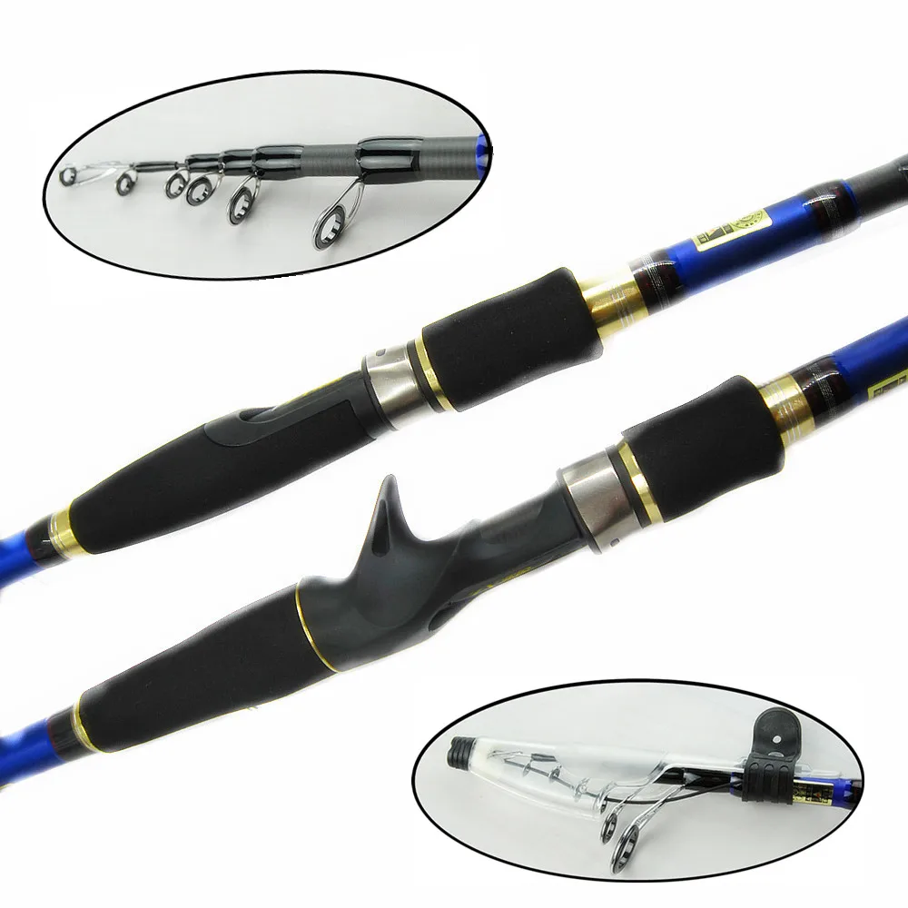 1.8~2.7m Carbon Telescopic Fishing Lure Rod Spinning Casting Fly Pole Feeder Carp Fish Olta Pesca Fit Daiwa Abu Garcia Reel E243