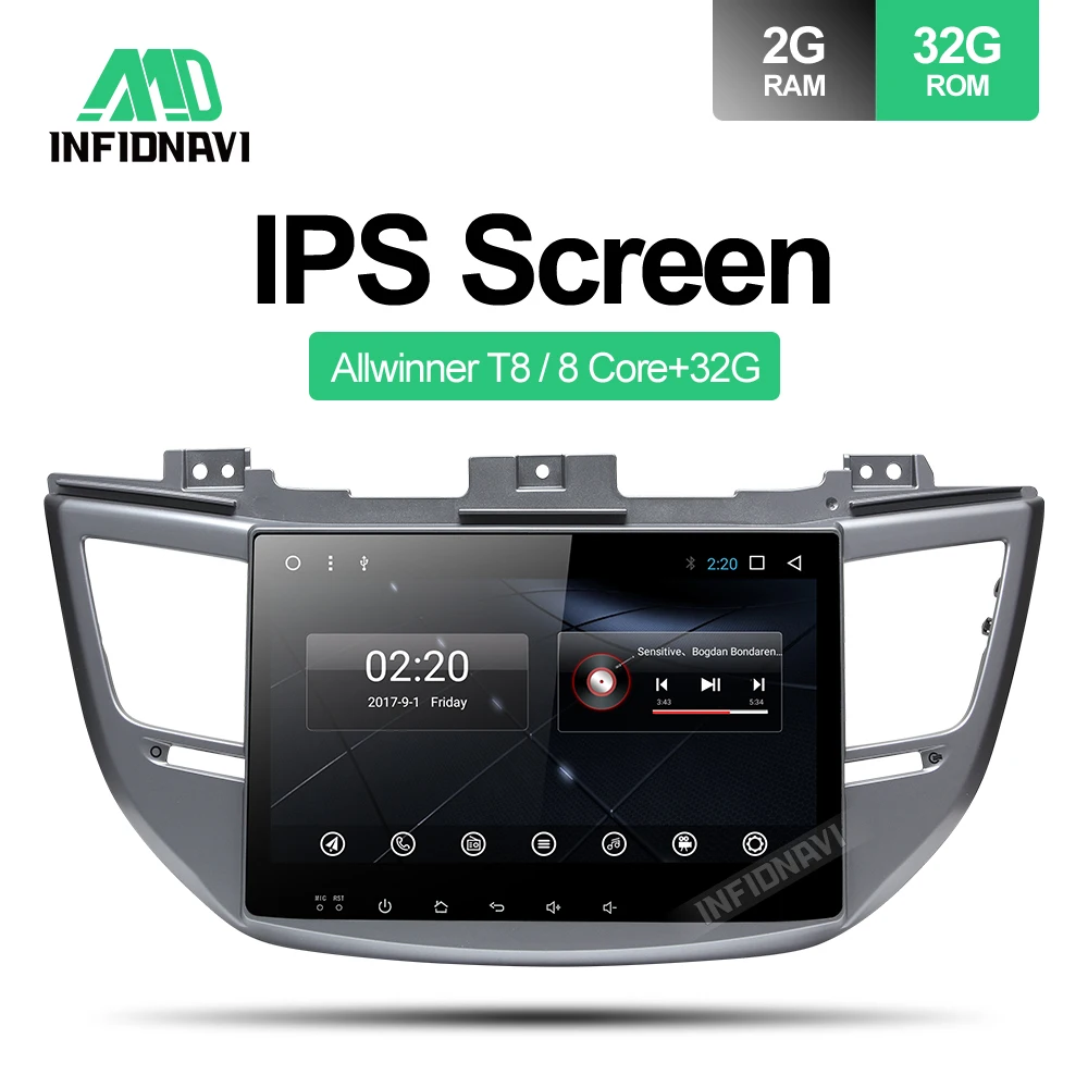 

android 8.1 car dvd for Hyundai Tucson/ ix35 2016 2017 gps navigation radio video stereo multimedia player octa core IPS screen