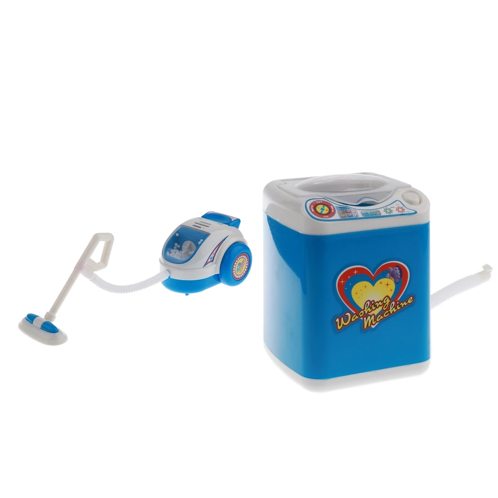 Simulation Home Appliances Housework Toys Set (Batteries Powered) Vacuum Cleaner & Washing Machine