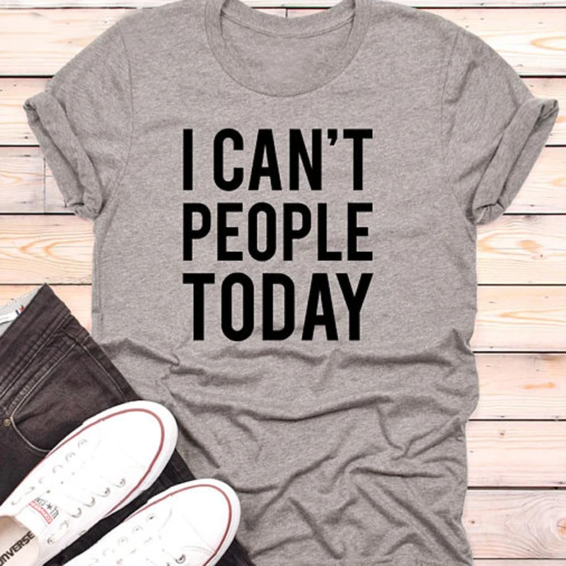 Летняя хипстерская футболка унисекс с круглым вырезом и надписью I Can Not People
