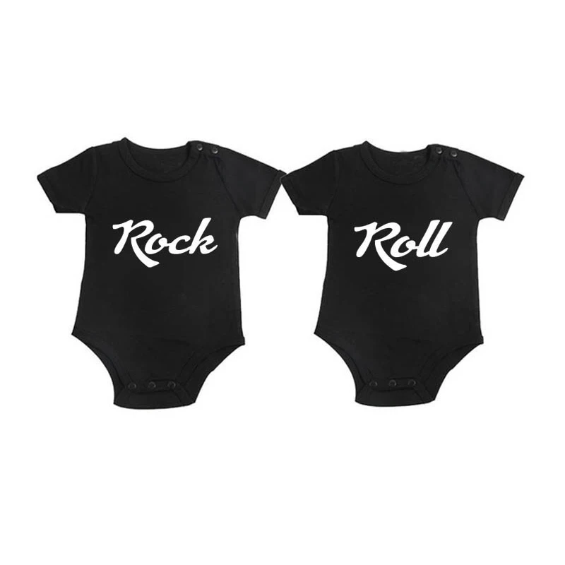 

Culbutomind Funny Baby Clothes Twins or best friend babies rock and roll baby bodysuit funny gift idea show baby bodysuit