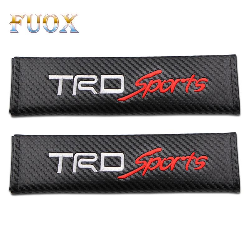 2pcs/set Car Seat Belts Covers Padding Carbon Fiber Leather Belt